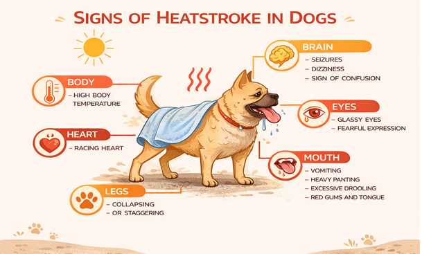 Symptoms of heatstroke in dogs and immediate first aid steps